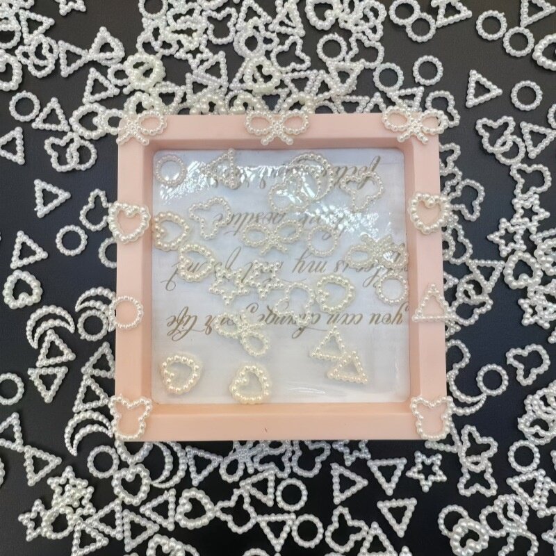スマホ装飾用模造透かし真珠｜ネイルパーツ・デコパーツ・ミニサイズ・立体・蝶結び・五芒星・月・ハート・DIY・スマホ装飾用・スマホ|undefined