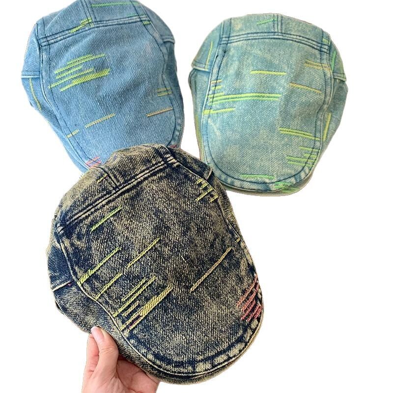 デニムキャップ｜レディース・ファッション・ウォッシュ加工・小顔効果・ビッグサイズ・キャスケット・レトロ|undefined