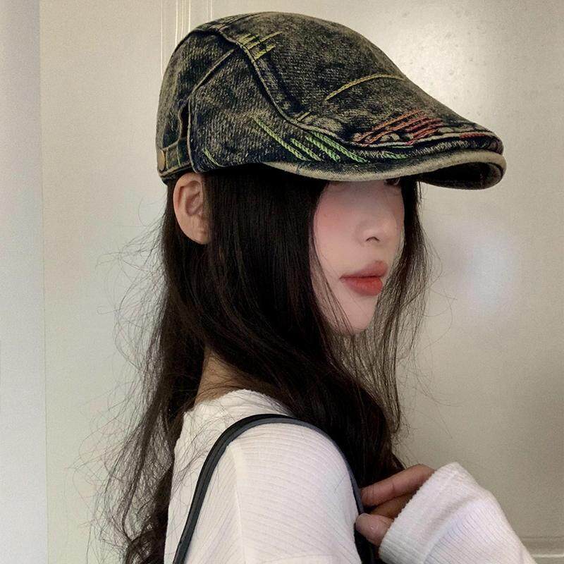 デニムキャップ｜レディース・ファッション・ウォッシュ加工・小顔効果・ビッグサイズ・キャスケット・レトロ|undefined