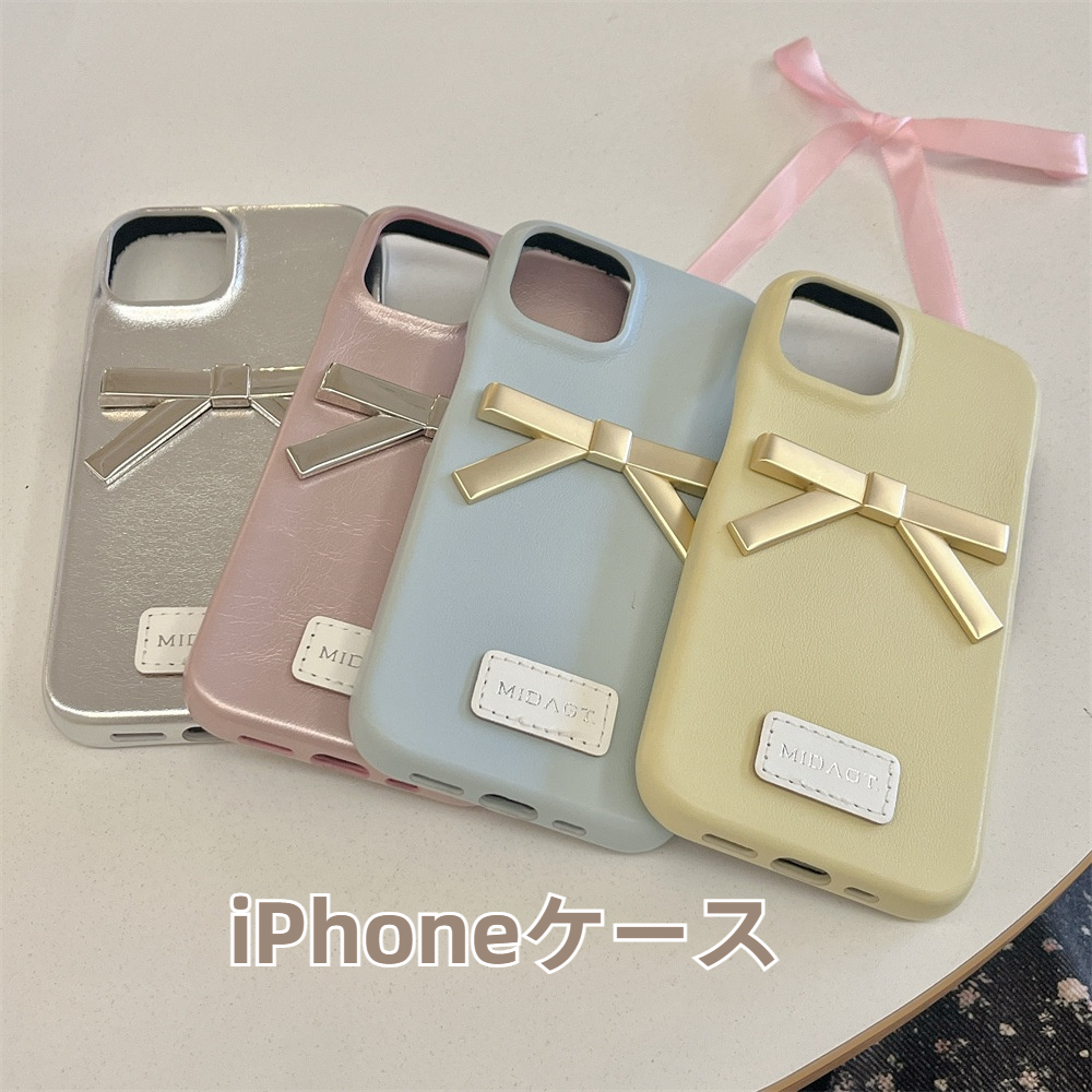iPhoneケース｜スマホケース・メタルシルバー・マットゴールド・蝶結び・シンプル・おしゃれ・大人可愛い|undefined