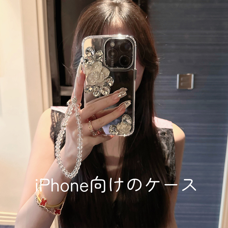 iPhone向けのケース｜スマホケース・iPhone向け・15 Pro Max/14/13対応・耐衝撃・ミラー付き・おしゃれ・可愛い・花柄|undefined