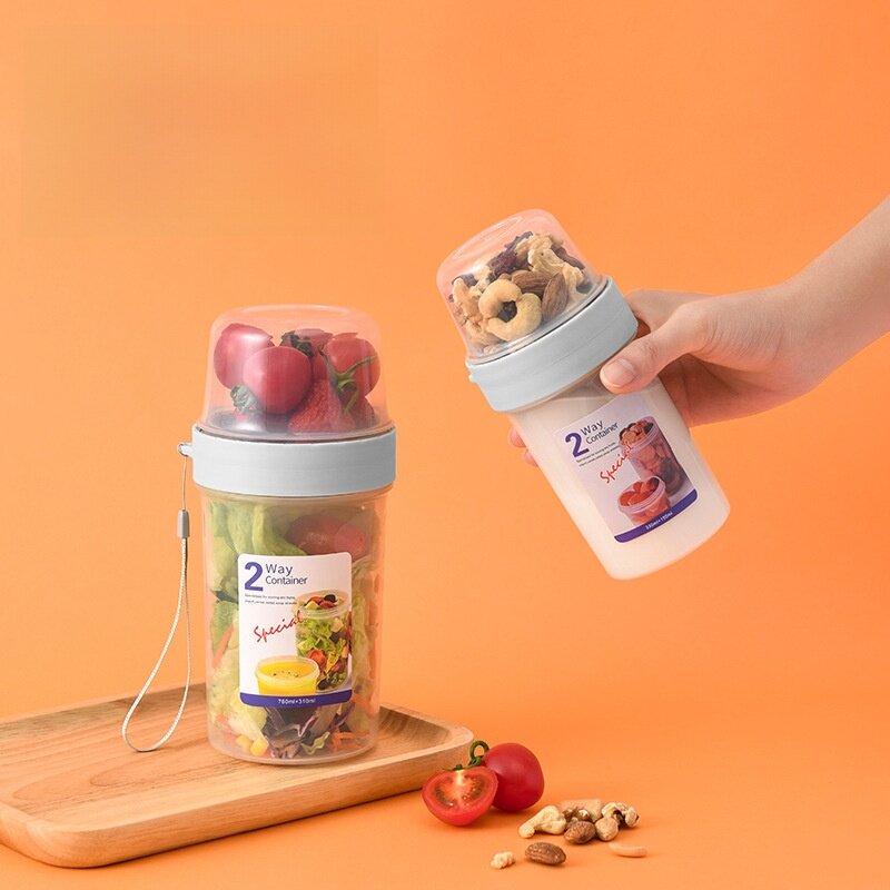 食品収納ボックス｜二重密閉・仕切り付き・透明・保存容器・カップ型・果物・お菓子・雑穀・おしゃれ・新鮮|undefined