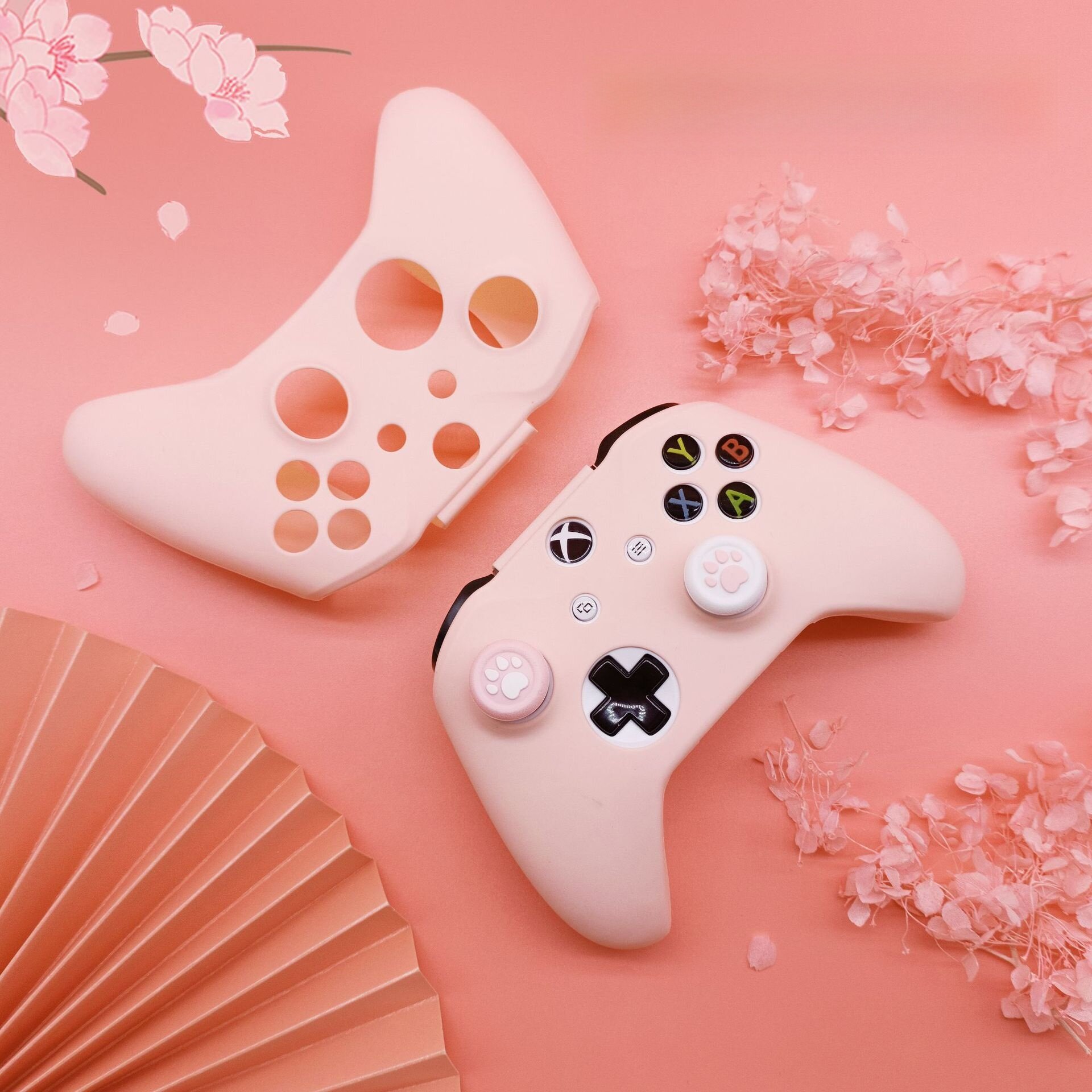 コントローラー用保護ケース|XBOX・スプレー塗装・シリコン製・ONES SERIES対応・ゲームコントローラー・パステルピンク・おしゃれ|undefined