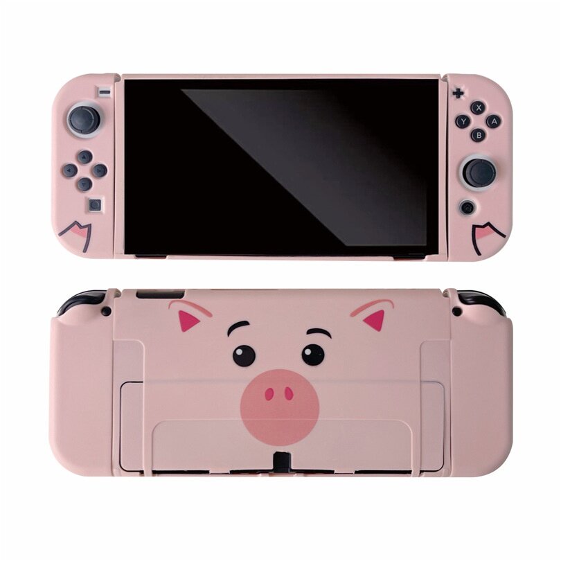 Switchケース|OLED対応・分割式・ソフトカバー・耐衝撃・小豚・可愛い・カートゥーン|undefined