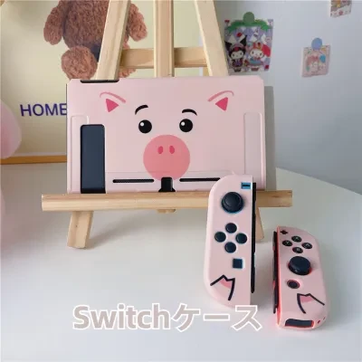 FunCASE Switchケース|OLED対応・分割式・ソフトカバー・耐衝撃・小豚・可愛い・カートゥーン