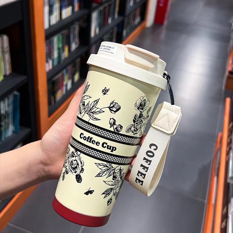 タンブラー・316ステンレス製・シームレス内筒・2way飲み口・ストロー付き・コーヒーカップ・シンプル・おしゃれ・家庭用|undefined