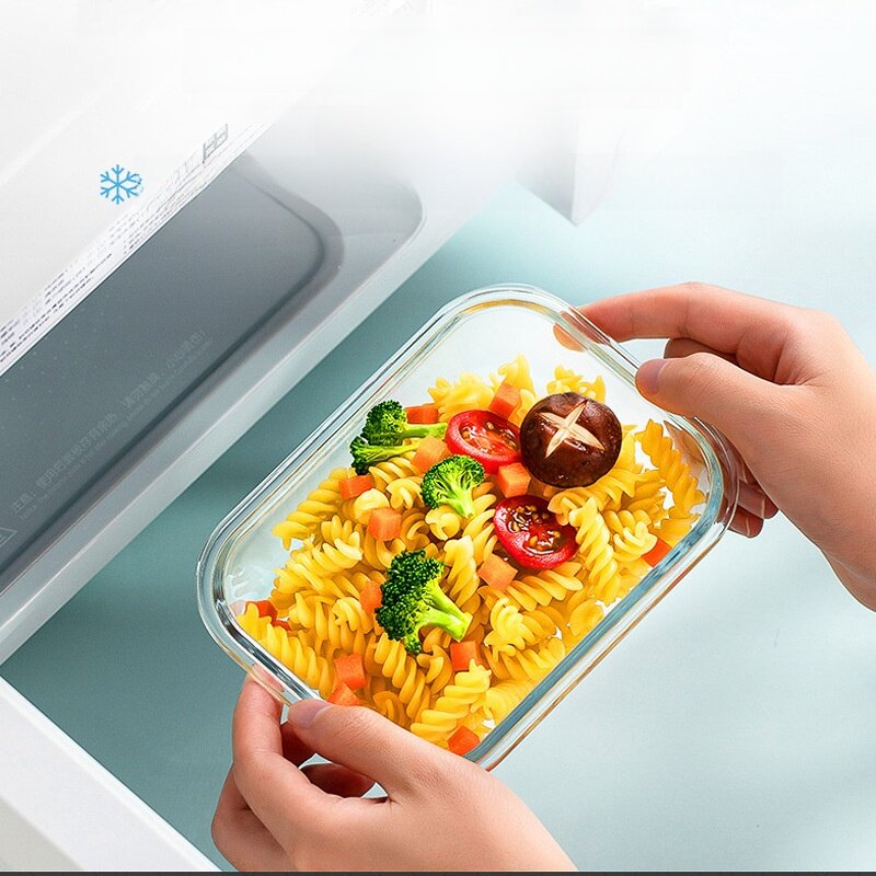 弁当箱・ガラスボウル・電子レンジ対応・長方形・保存容器・家庭用・透明・おしゃれ・使いやすい|undefined