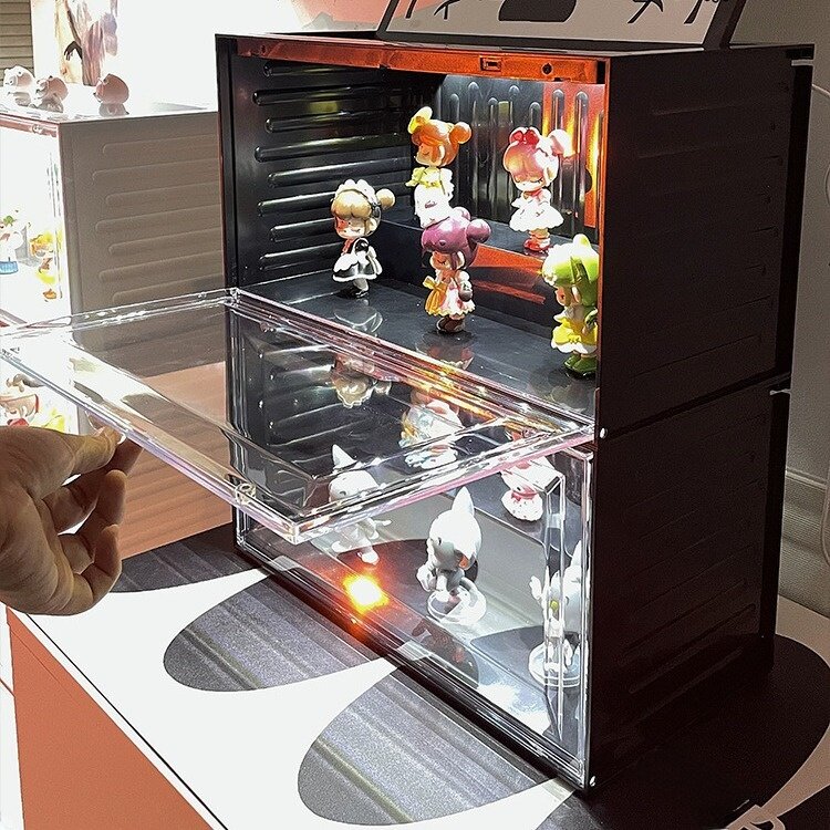 ディスプレイケース｜ライト付き・音声制御・ブラインドボックス・ディスプレイ・ケース・コンテナ型・フィギュアケース・おしゃれ・コレクションに最適・アニメ|undefined