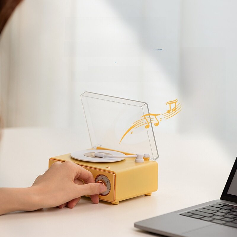 Bluetoothスピーカー|レトロ置時計・ワイヤレススピーカー・重低音・高音質・レコードプレーヤー・誕生日プレゼント|undefined