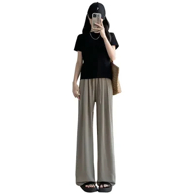 ワイドパンツ｜リラックス・春夏・アイスシルク・フルレングス・ルーズ