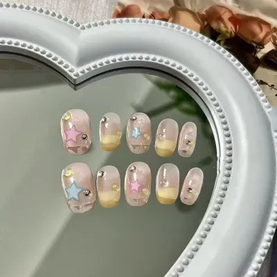 Orange.Nail ネイルチップ｜つけ爪・ハンドメイド・春夏向け・遊び心満載・活発・穏やか・可愛い・甘いクリーム