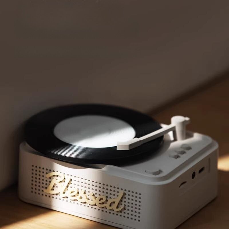 Bluetoothスピーカー|レコードプレーヤー型・ミニナイトライト・CDプレーヤー・誕生日プレゼントに・レトロ・幸運を呼ぶ|undefined