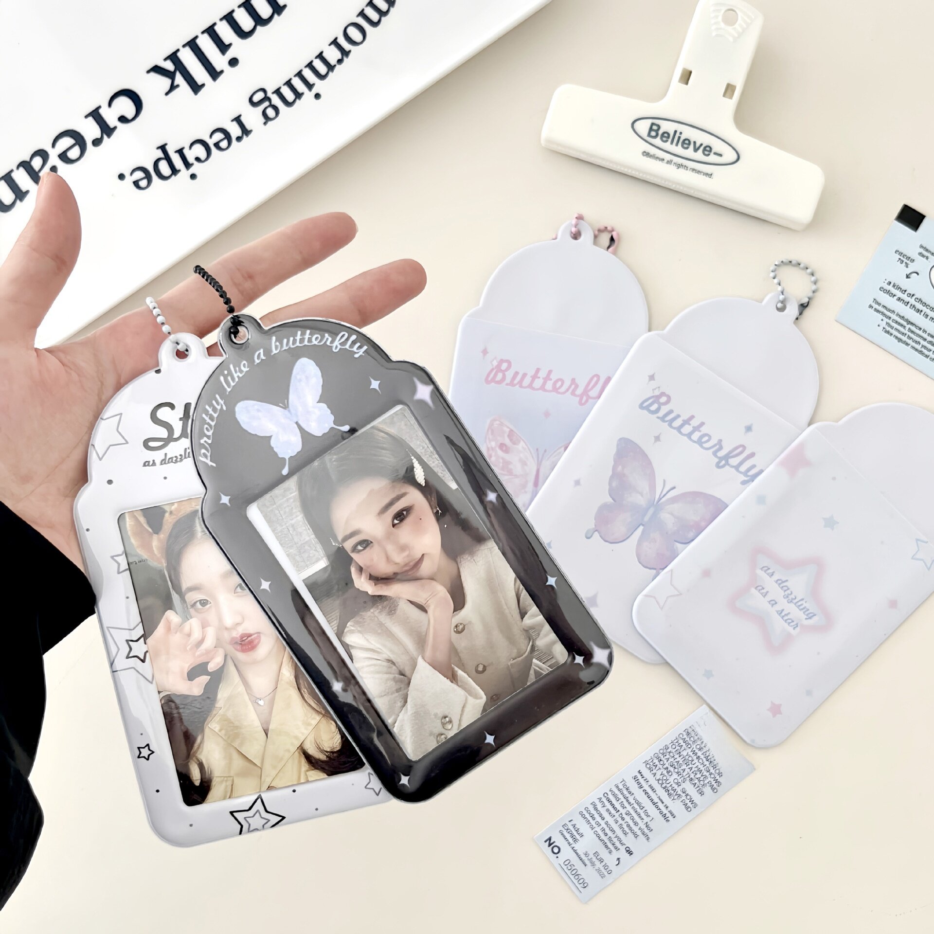 カードケース｜3寸・PVC製・トレーディングカード収納・スター・バタフライ・ガーリー・推し活・アイドル・BTS・BLACKPINK・NCT|undefined