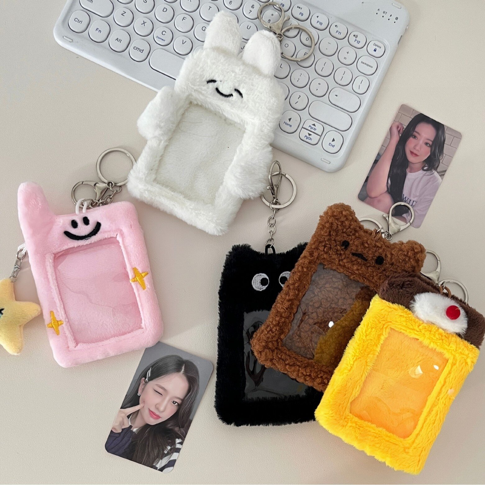 カードケース｜3寸・キーホルダー・写真収納・ぬいぐるみ・うさぎ・キュート・ふわふわ・推し活・アイドル・BTS・BLACKPINK・NCT|undefined