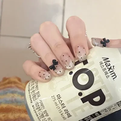 Orange.Nail ネイルチップ｜つけ爪・ハンドメイド・春ネイル・夏ネイル・水玉模様・蝶結び・キャッツアイネイル・インス風・肌を明るく見せる・ヌードカラー