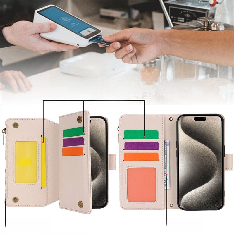 iPhoneケース|多機能ケース・斜めがけ・財布型・カード収納・スマホショルダー・便利・おしゃれ・落下防止|undefined