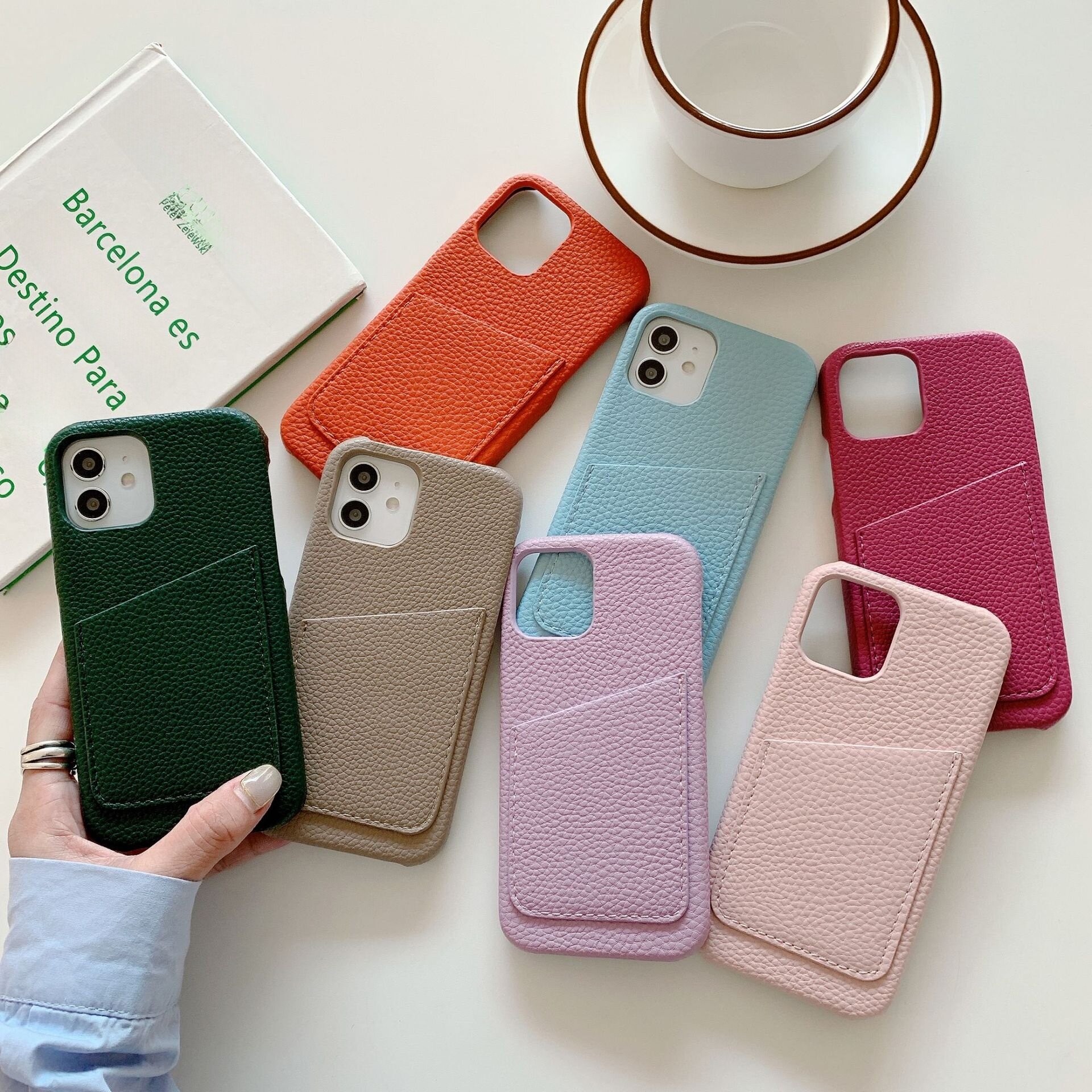 スマホケース|荔枝紋・カード収納付き・保護ケース・海外向け・iPhone 15 Pro/14 Pro Max/13対応|undefined