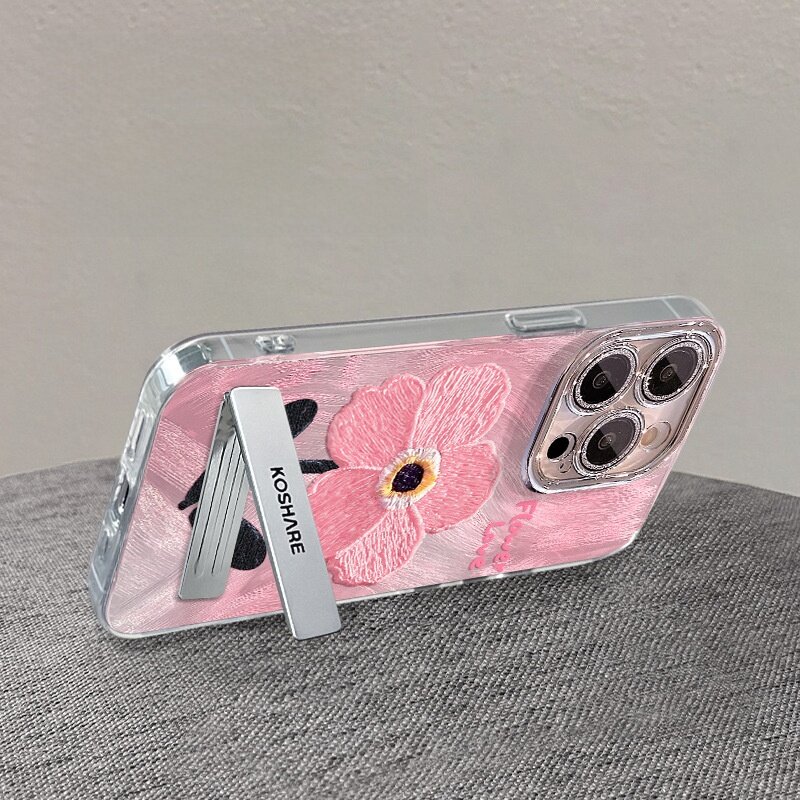 iPhoneケース|刺繍花柄・レンズ保護フィルム付き・耐衝撃・春夏に合う・おしゃれ|undefined
