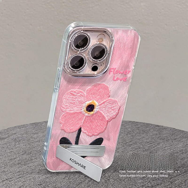 iPhoneケース|刺繍花柄・レンズ保護フィルム付き・耐衝撃・春夏に合う・おしゃれ|undefined