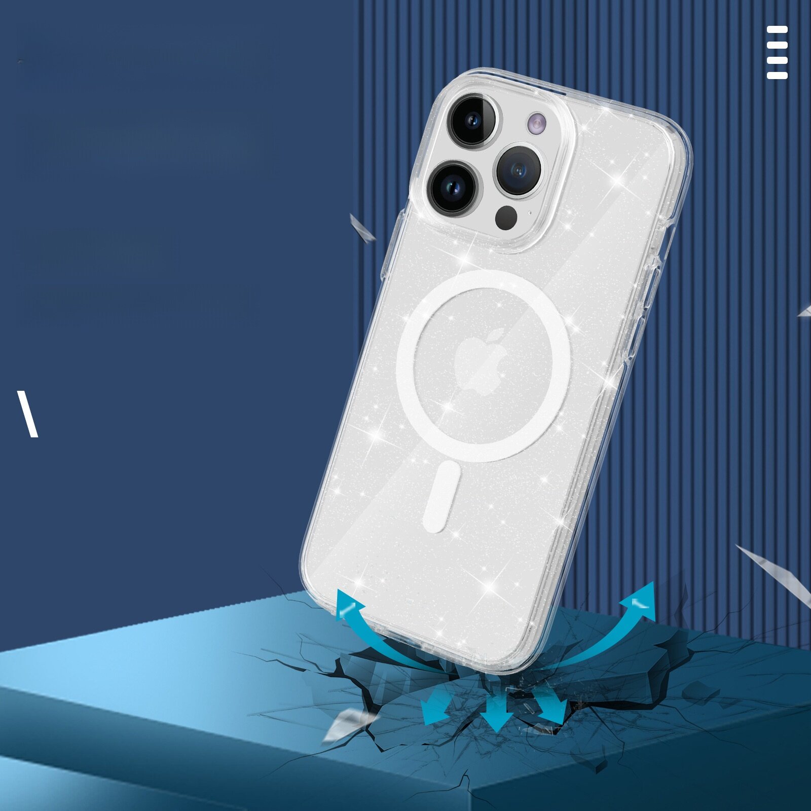 スマホケース|iPhone 16 Pro Max対応・クリアケース・ラメ入り・MagSafe対応・耐衝撃・ハードケース・おしゃれ|undefined