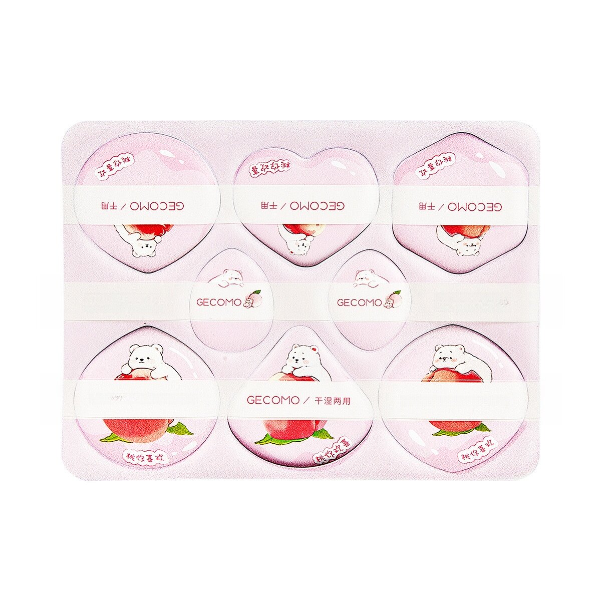 GECOMO パフ｜ピーチシリーズ・乾湿両用・親膚・化粧持ちが良い・粉含み良い・柔らかい・メイク用スポンジ・8個|undefined