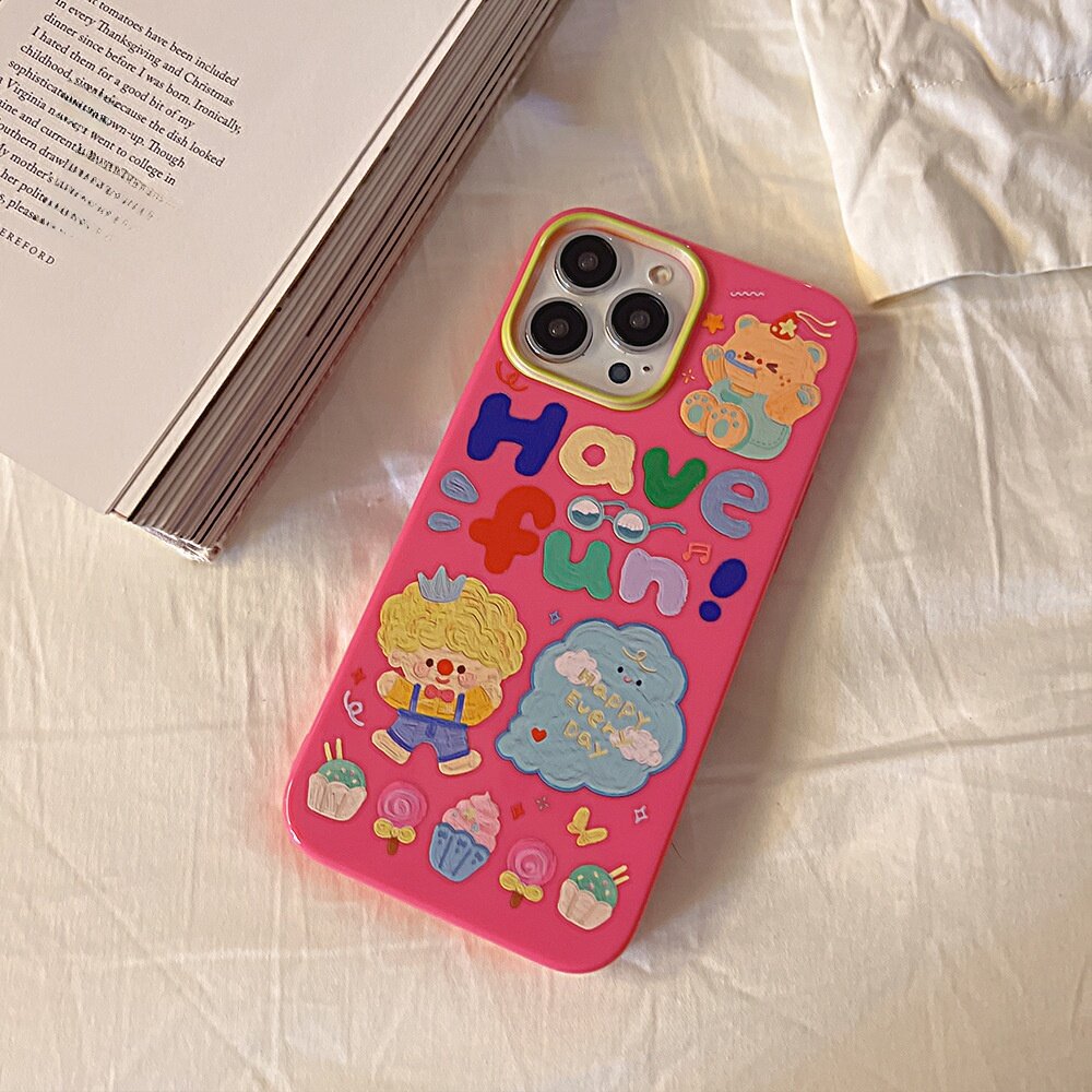 スマホケース|iPhoneシリーズに対応・落書き風・韓国風・可愛い・おしゃれ・少女|undefined