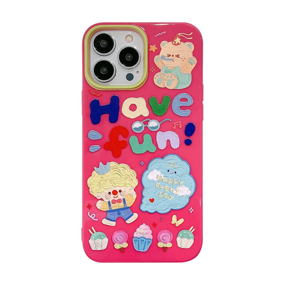 スマホケース|iPhoneシリーズに対応・落書き風・韓国風・可愛い・おしゃれ・少女|undefined