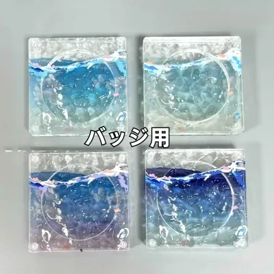 58mmアクリルバッジケース｜ホムラ適用・収納ケース付き・推し活グッズ・コレクション・海モチーフ
