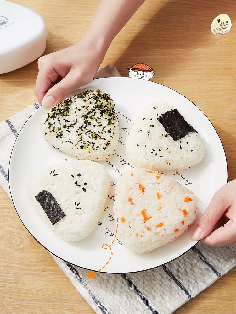 おにぎり型弁当箱・食品グレード・耐熱・子供用・持ち運び便利・ランチボックス・三角形・寿司型・手作り・可愛い|undefined