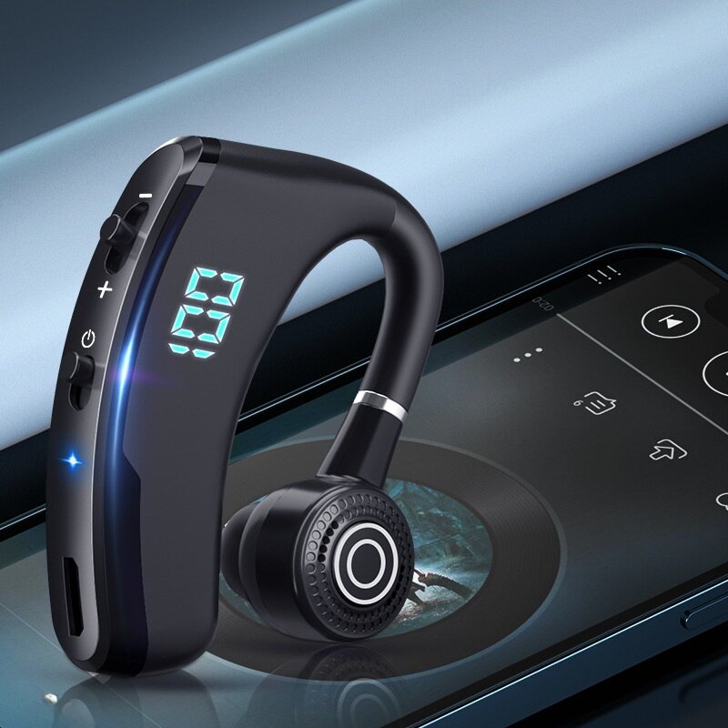 Bluetoothイヤホン|V12・デジタル表示・充電ケース付き・耳掛け式・片耳・長時間待機・ビジネス|undefined
