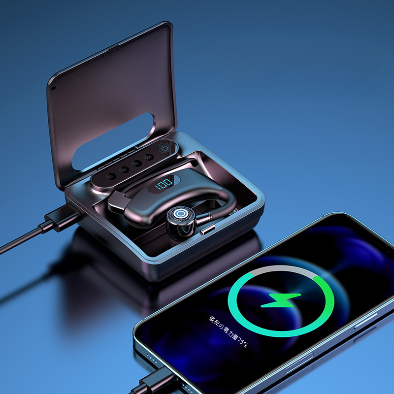 Bluetoothイヤホン|V12・デジタル表示・充電ケース付き・耳掛け式・片耳・長時間待機・ビジネス|undefined