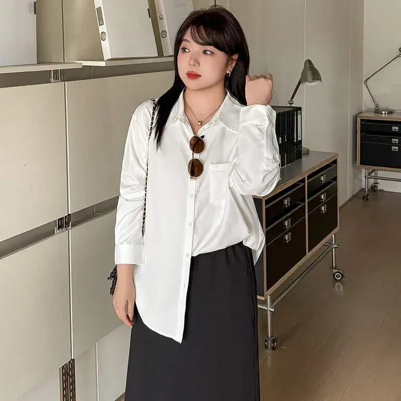 シャツ｜大きいサイズ・インナーシャツ・ブラウス・長袖トップス・春・ぽっちゃりさん向け・着痩せ・ゆったり・ポロシャツ|undefined