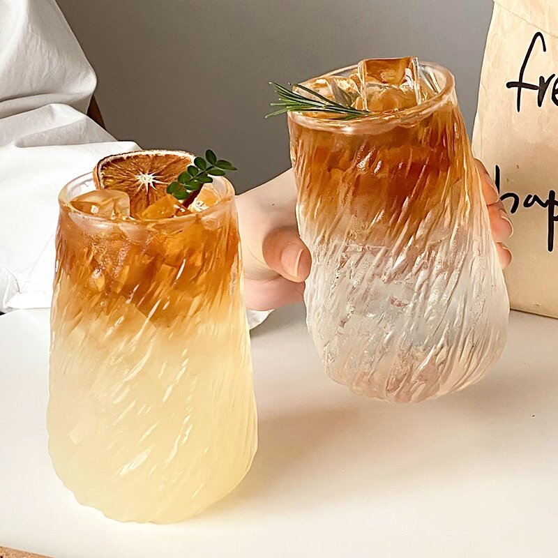 ガラスコップ・螺旋・コーヒーカップ・大容量・耐熱ガラス・透明・緑茶/アイスコーヒー/ラテに・おしゃれ・クリエイティブ|undefined