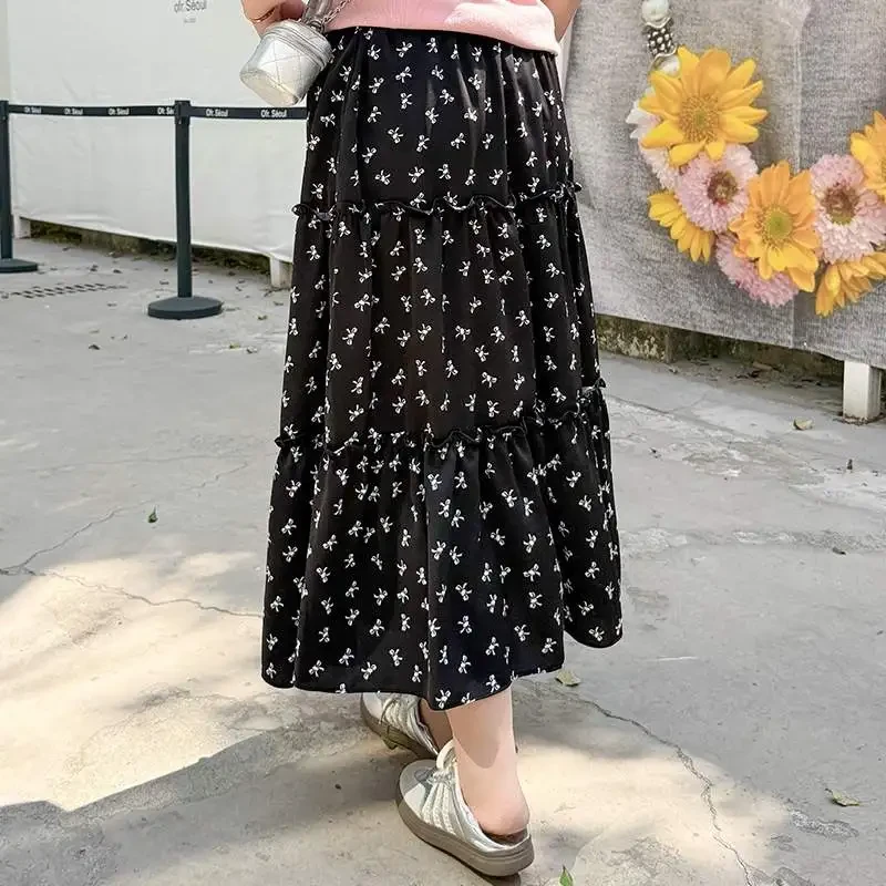 スカート｜大きいサイズ・レディース・フラワープリント・Aラインスカート・ミモレ丈・ハイウエスト・ケーキスカート・ふんわり・体型カバー・春夏|undefined