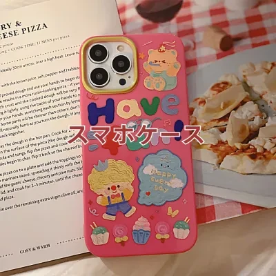 スマホケース|iPhoneシリーズに対応・落書き風・韓国風・可愛い・おしゃれ・少女