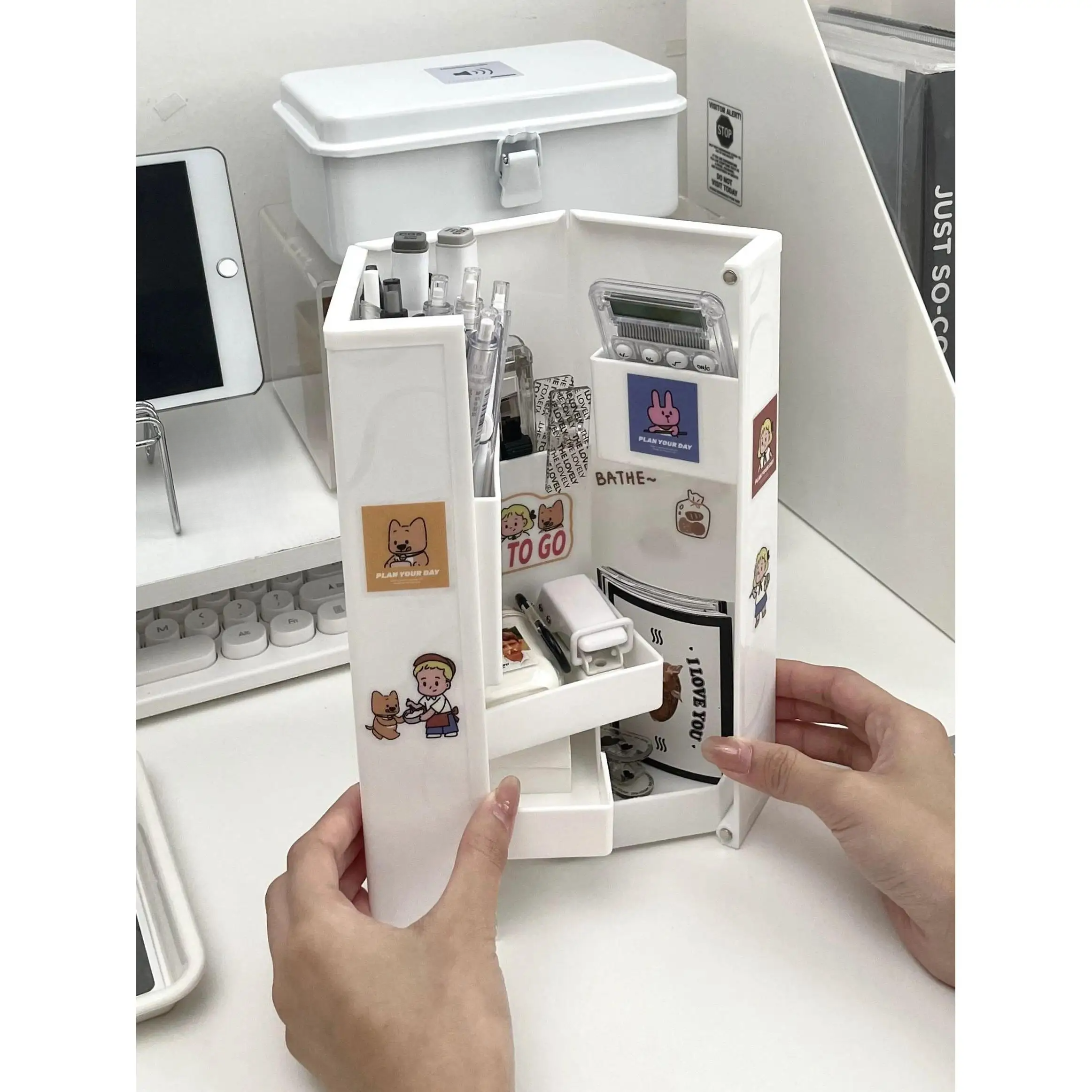 マグネット式収納ケース｜推し活・文房具収納・収納ボックス・デスク用・多機能・多層・取り外し可能・ペン立て・ペンケース|undefined