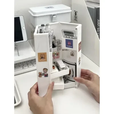 マグネット式収納ケース｜推し活・文房具収納・収納ボックス・デスク用・多機能・多層・取り外し可能・ペン立て・ペンケース