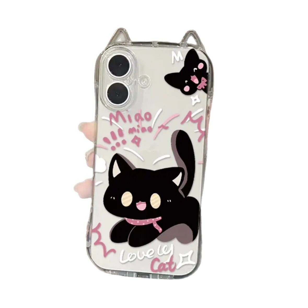 スマホケース｜韓国シリーズ・猫耳デザイン ・iPhone16promax ・クリエイティブ ・TPU・透明|undefined