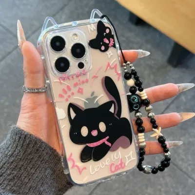 スマホケース｜韓国シリーズ・猫耳デザイン ・iPhone16promax ・クリエイティブ ・TPU・透明