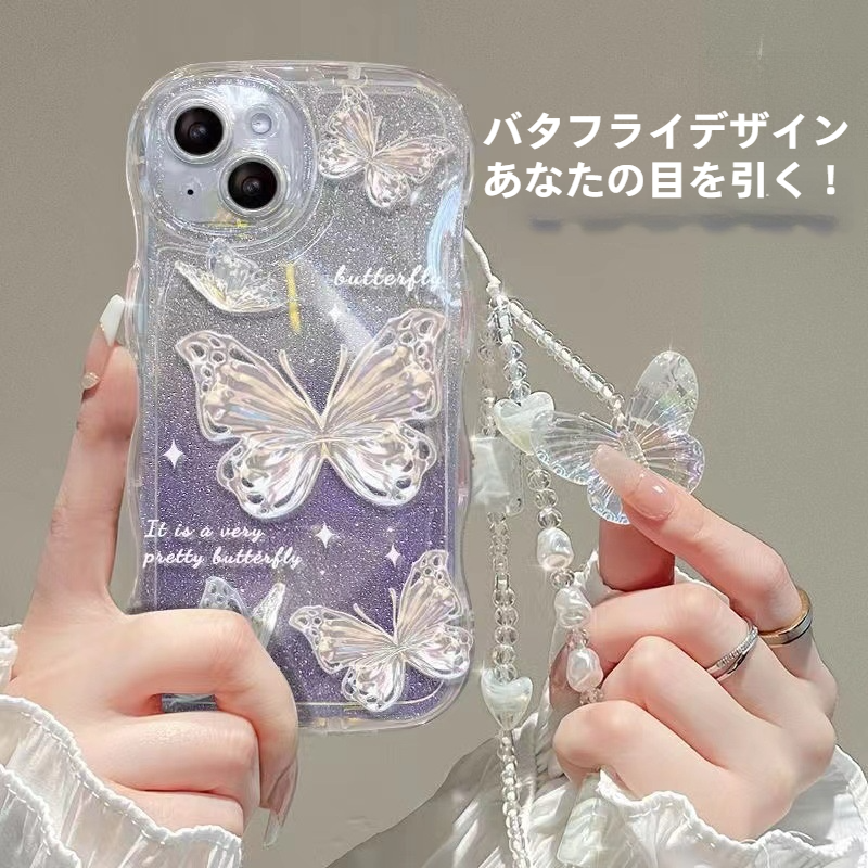 スマホケース｜波の妖精蝶・Apple 16Pro Max・透明電話ケース・シリコン素材・保護カバー|undefined