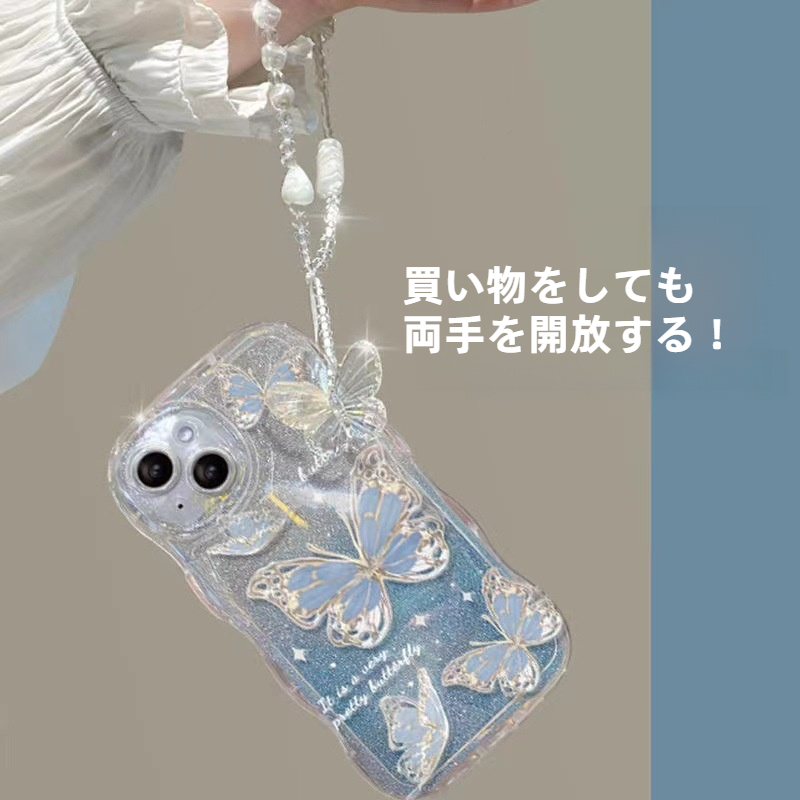 スマホケース｜波の妖精蝶・Apple 16Pro Max・透明電話ケース・シリコン素材・保護カバー|undefined