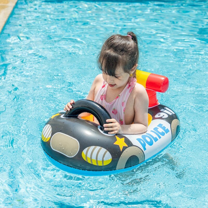浮き輪｜ベビー＆キッズ用・パトカー型・スイムリング・座付き浮き輪・0～3歳・水遊びに最適・安全・かわいい|undefined