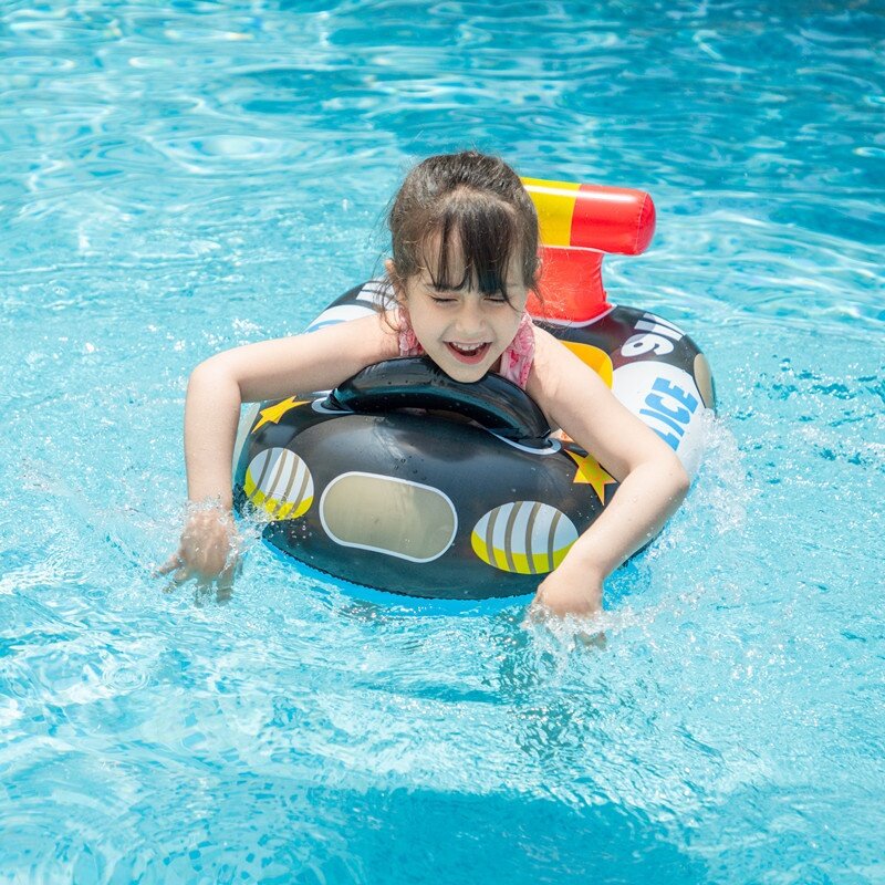 浮き輪｜ベビー＆キッズ用・パトカー型・スイムリング・座付き浮き輪・0～3歳・水遊びに最適・安全・かわいい|undefined