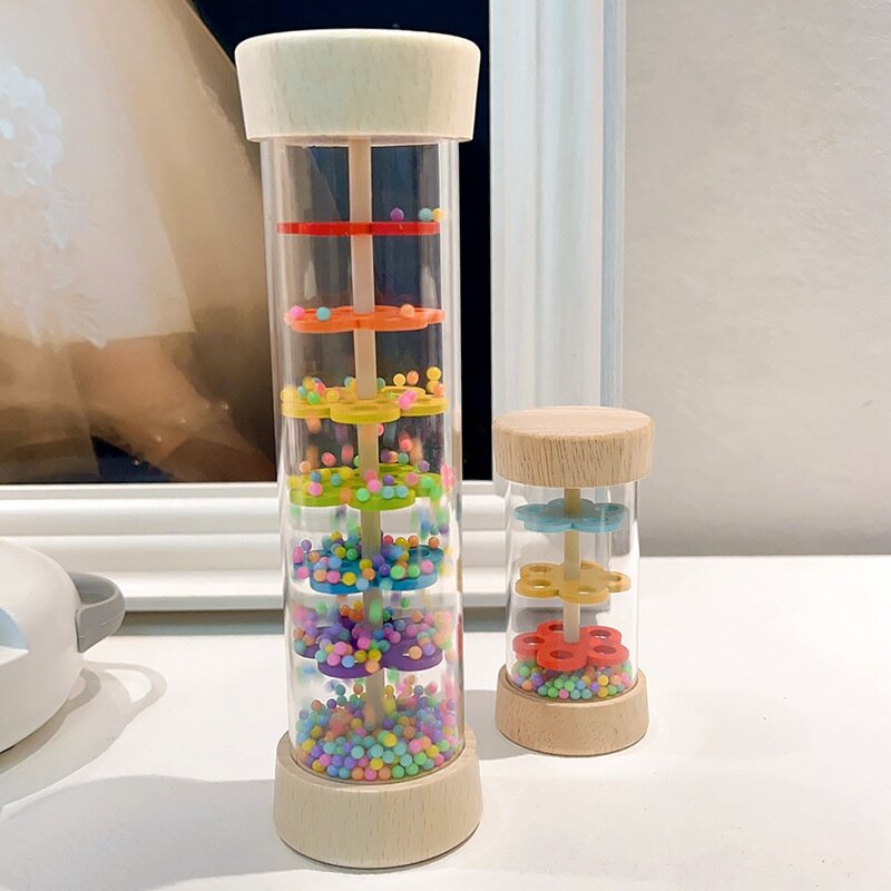 子供の木製雨管オルフ音楽啓発楽器モンテッソーリ教育早期教育手と目のコーディネーショントレーニングおもちゃ|undefined