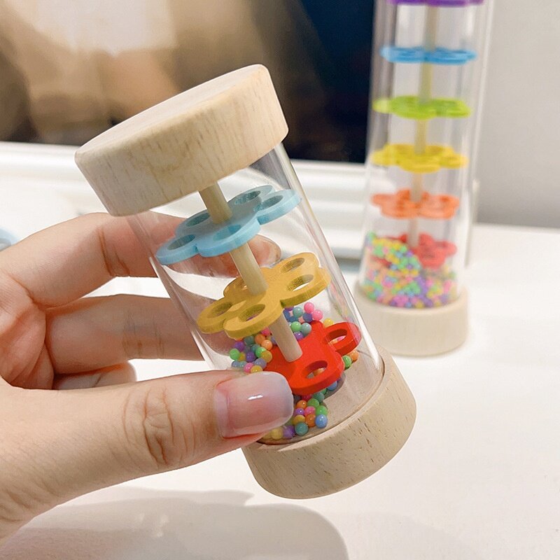 子供の木製雨管オルフ音楽啓発楽器モンテッソーリ教育早期教育手と目のコーディネーショントレーニングおもちゃ|undefined