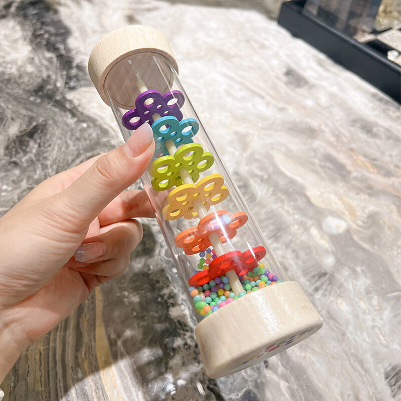 子供の木製雨管オルフ音楽啓発楽器モンテッソーリ教育早期教育手と目のコーディネーショントレーニングおもちゃ|undefined