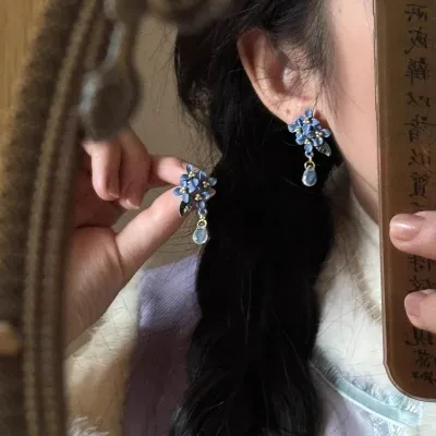 紫陽花・ピアス・花飾り・中華風・エスニック・上品・かわいい・おしゃれ