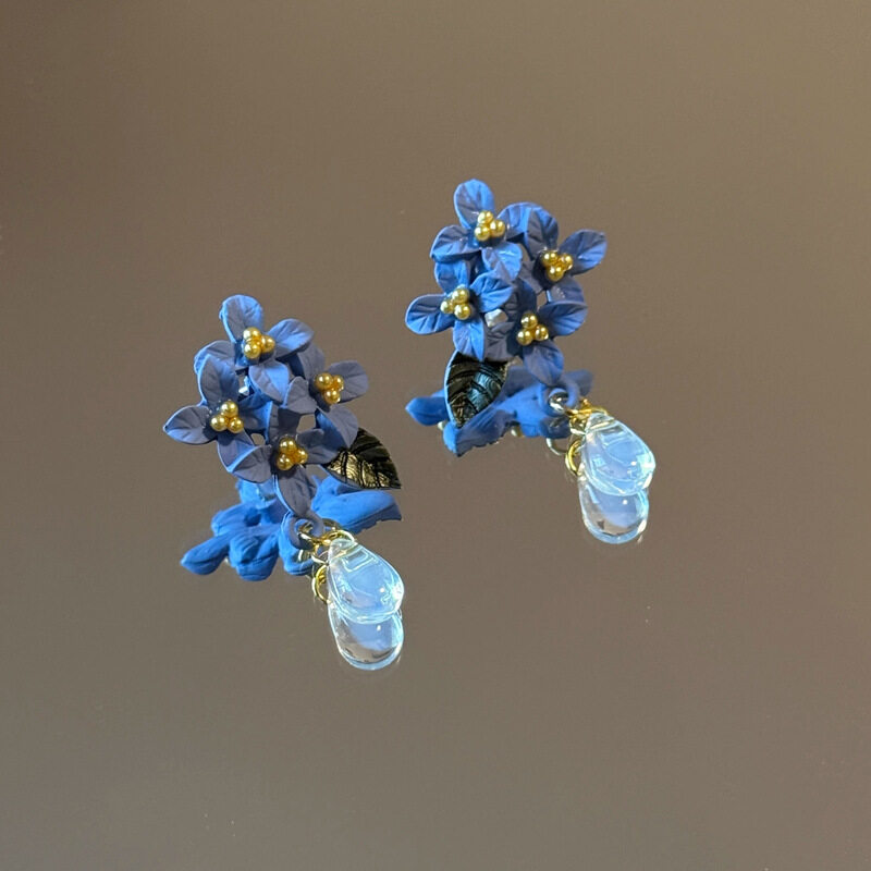 紫陽花・ピアス・花飾り・中華風・エスニック・上品・かわいい・おしゃれ|undefined