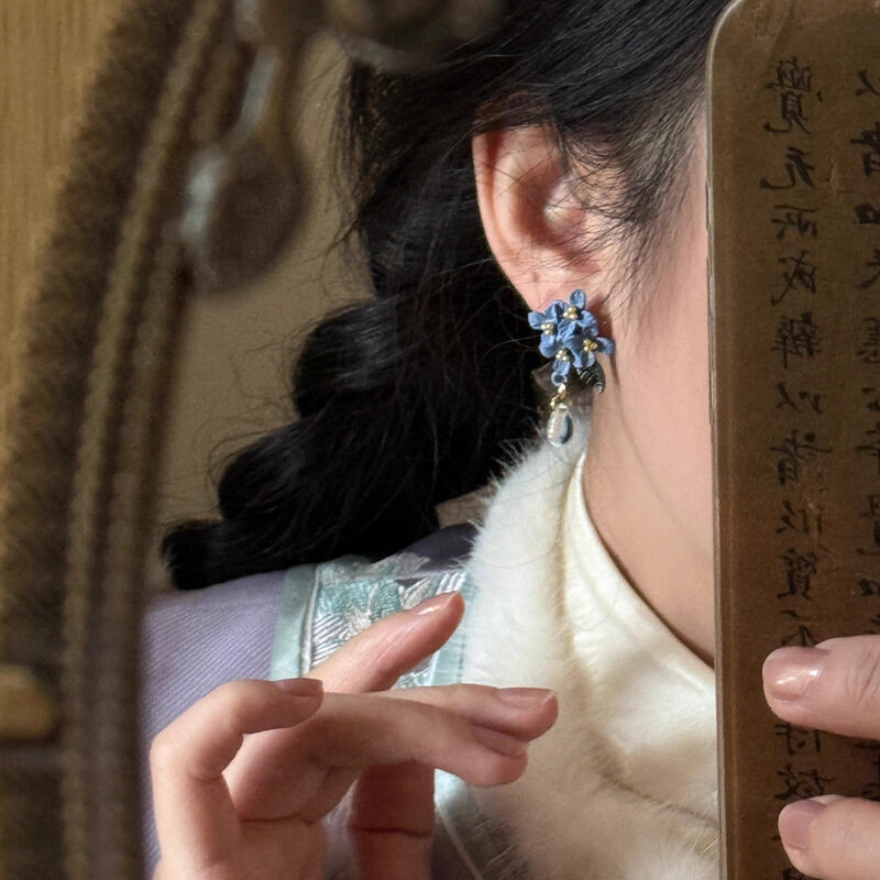 紫陽花・ピアス・花飾り・中華風・エスニック・上品・かわいい・おしゃれ|undefined