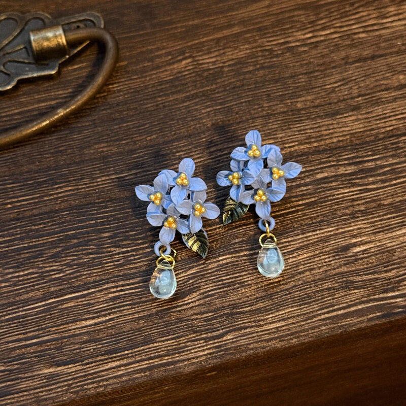 紫陽花・ピアス・花飾り・中華風・エスニック・上品・かわいい・おしゃれ|undefined